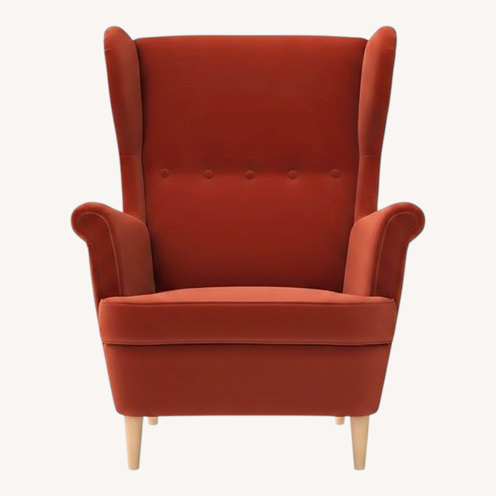 Image of Ikea Strandmon Red Fabric Armchair