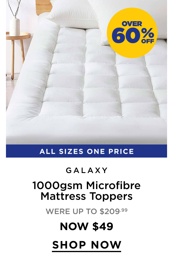 Galaxy	1000gsm Microfibre Mattress Toppers