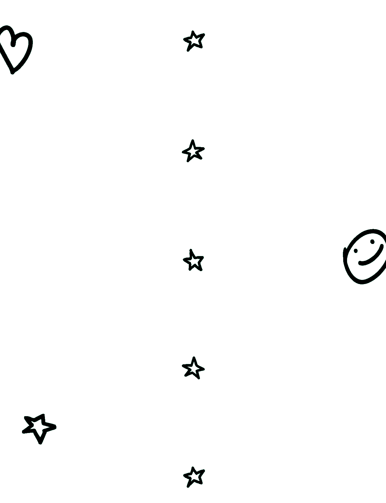 A vertical column of star doodles down the center of the page, with additional doodles decorating the sides of the email.