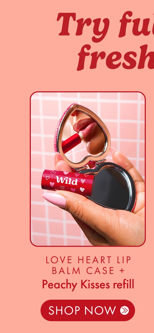 shop love heart lip balm and peachy kisses refill