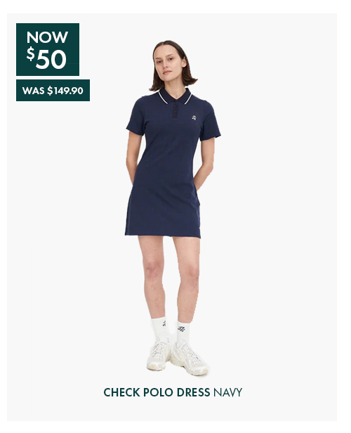 CHECK POLO DRESS NAVY