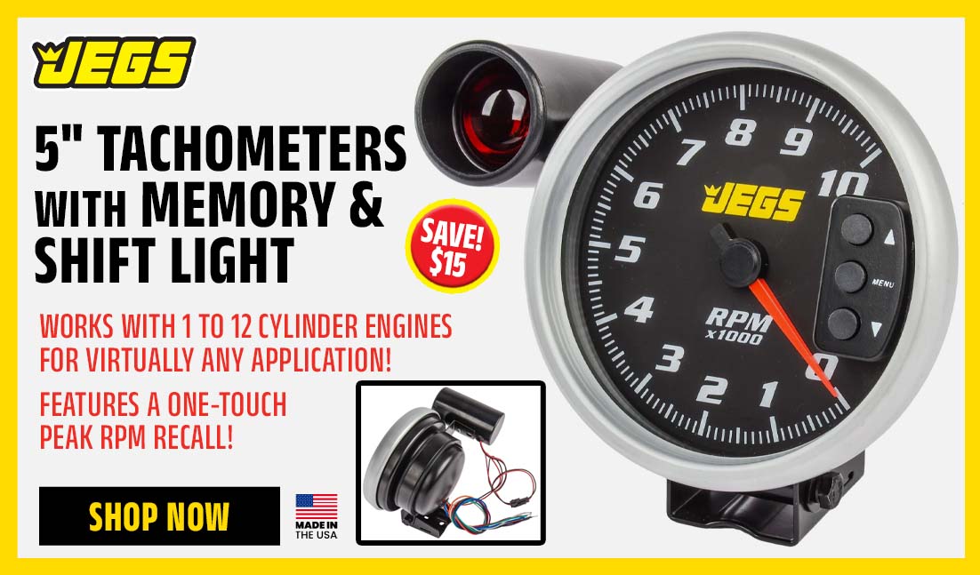 5" Tachometers with Memory & Shift Light
