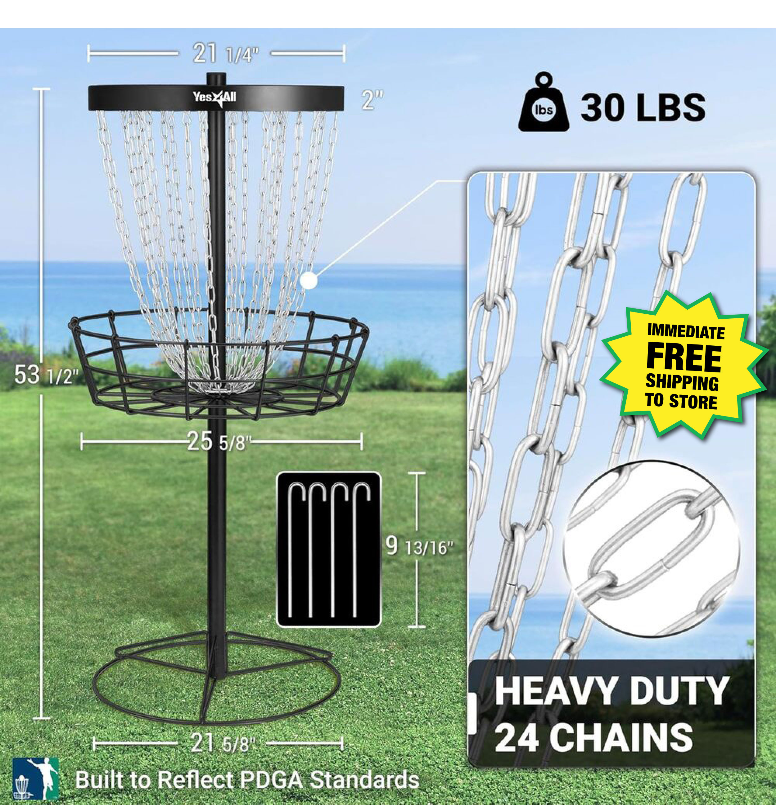 Portable Metal Disc Golf Basket - ONLY $39.99 After Rebate*!