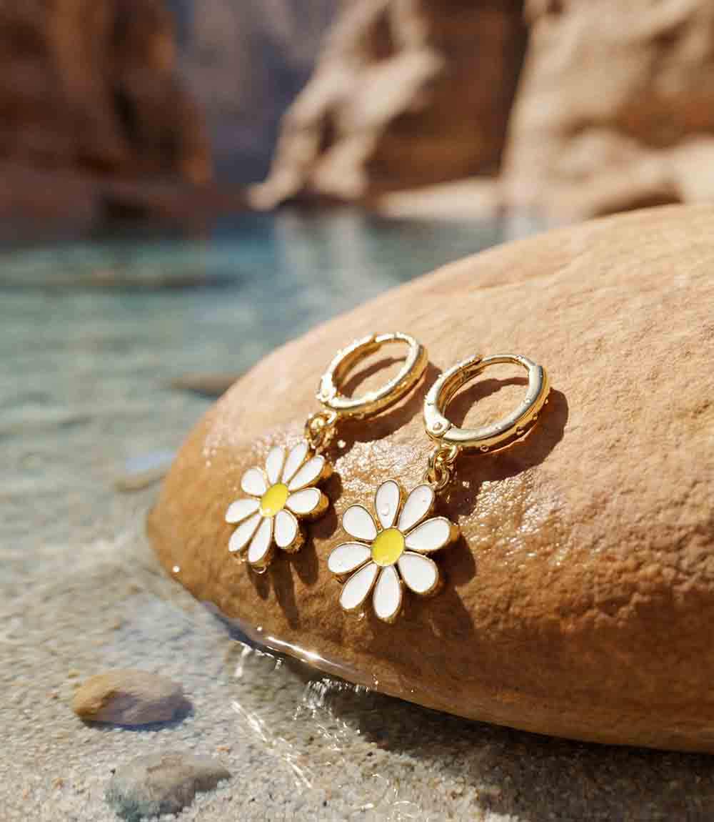 Image of Daisy Huggie Earrings
