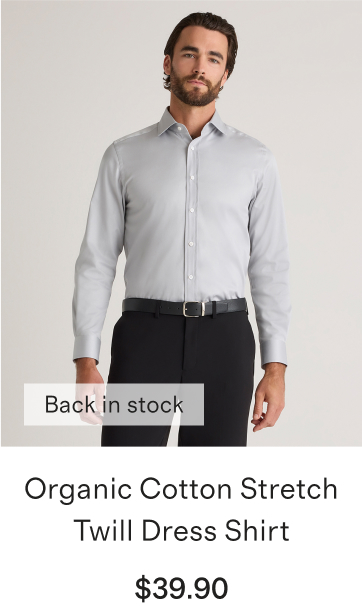 Organic Cotton Stretch Twill Dress Shirt