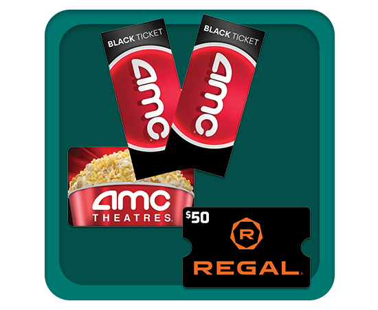 AMC Bundle or Regal eGift Card - Two Standard/Digital Movie Black Tickets