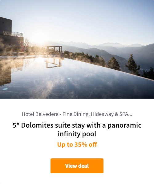 5* Dolomites suite stay with a panoramic infinity pool