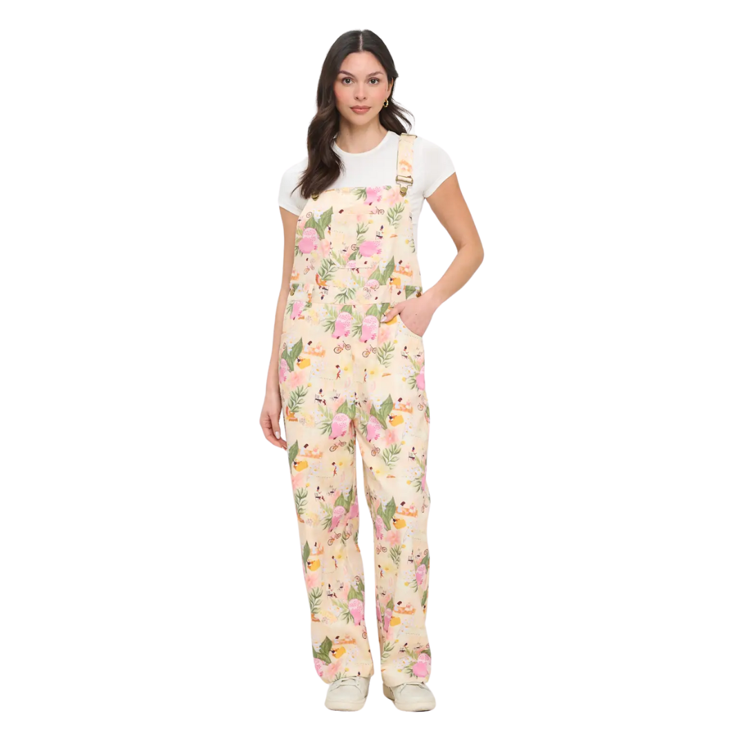 Image of Floral Picnic Garden Print Overalls