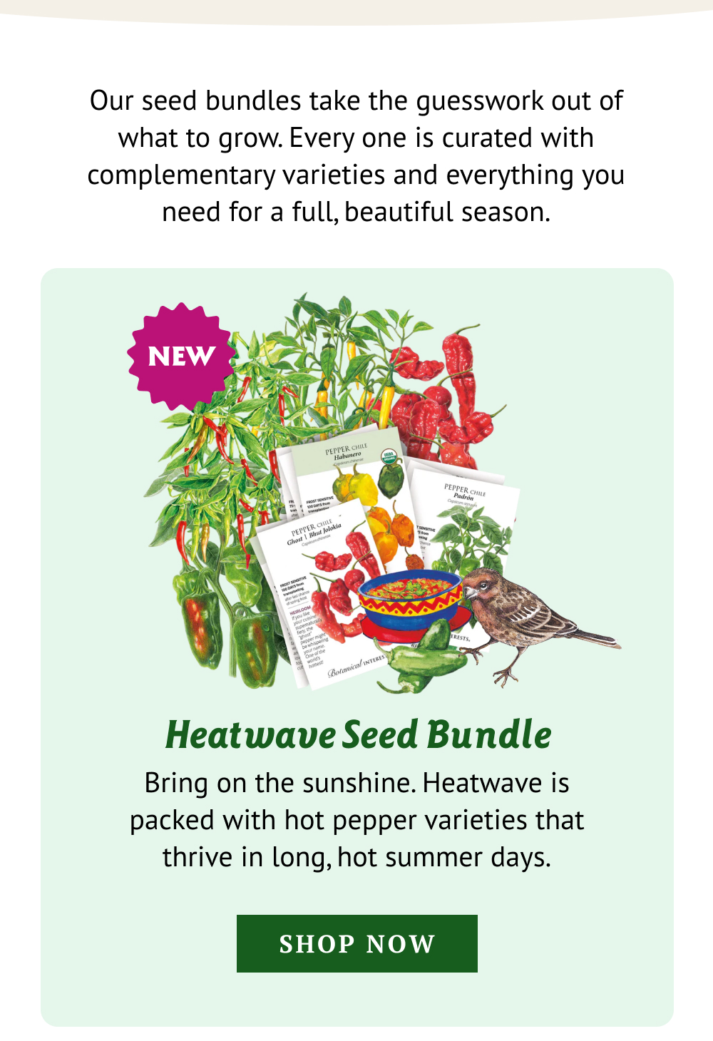 Bring on the sunshine. Heatwave is packed with varieties that love long, hot summer days and keep producing when the temperatures climb.