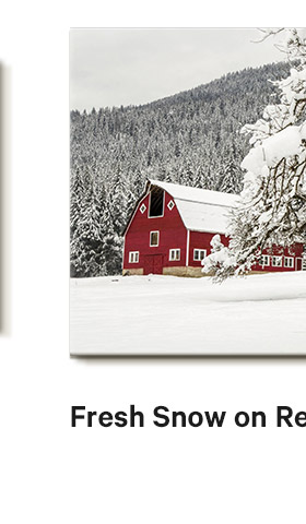 Fresh Snow on Red Barn Near Salmo, British Columbia, Canada Photo Print