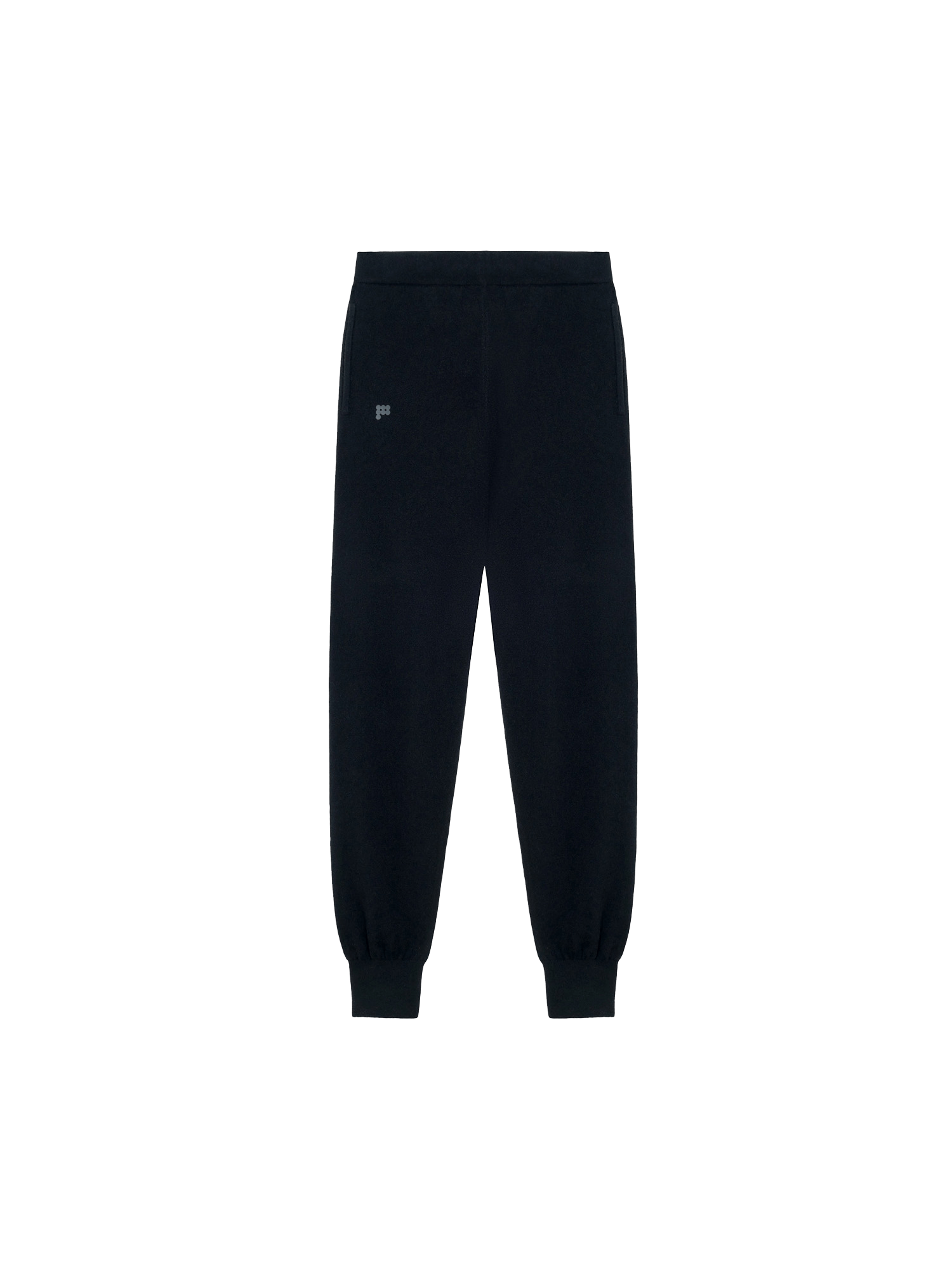 Womens Recycled Cashmere Track Pants - Black