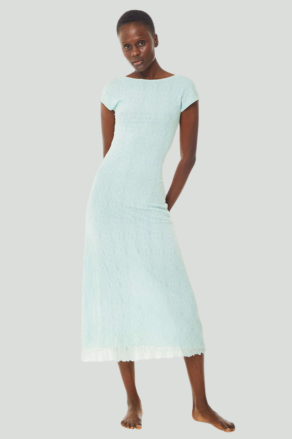 Image of Mariposa Backless Midi Dress in Mint