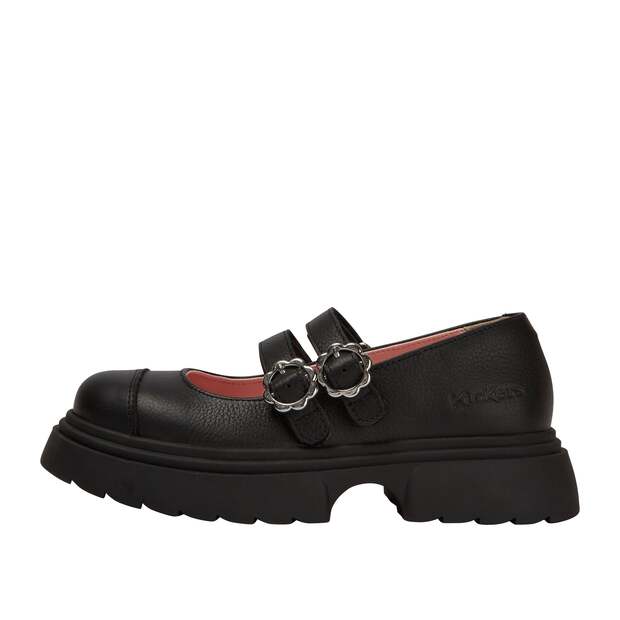 Junior Girls Kenzi MJ Shoes Leather Black
