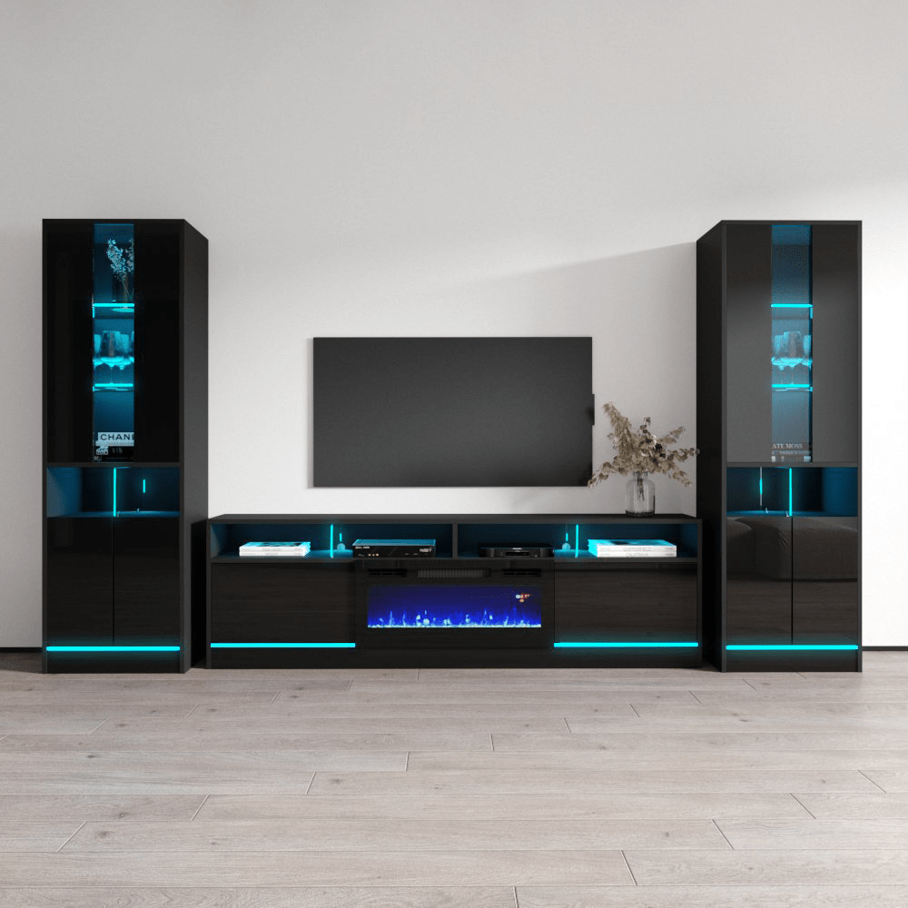 Image of Disparo BL05-BK-BK Fireplace Entertainment Center