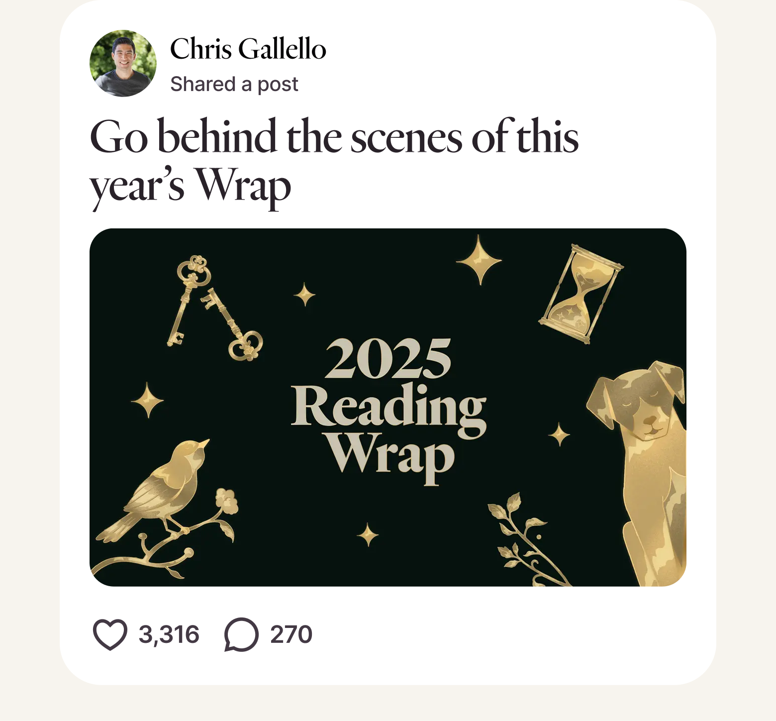 Post from Chris Gallello