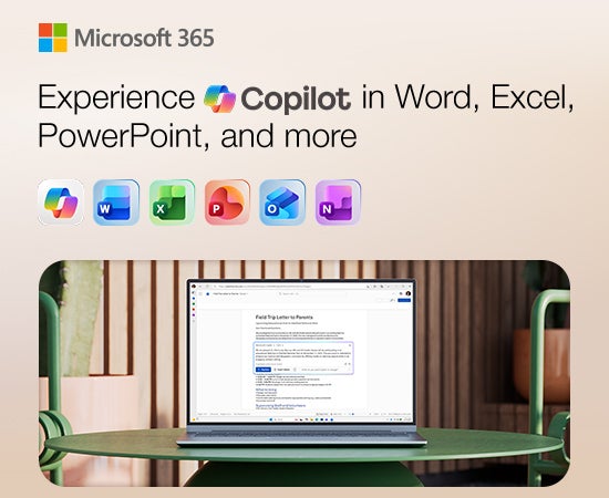 Microsoft 365. Experience Copilot in word, excel, powerpoint and more