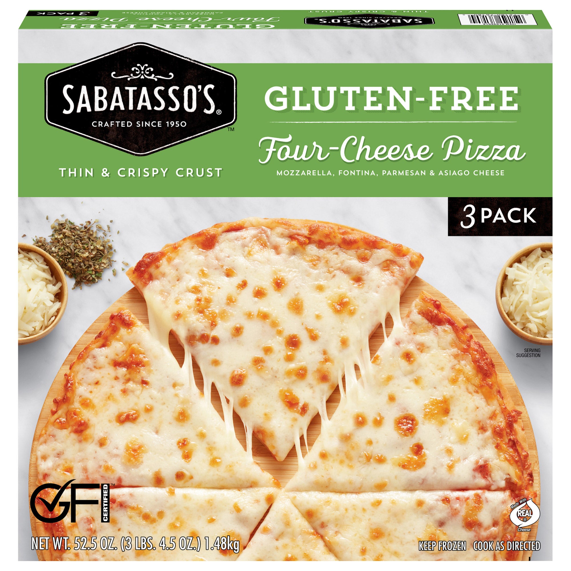 Sabatasso's Gluten-Free Four Cheese Pizza