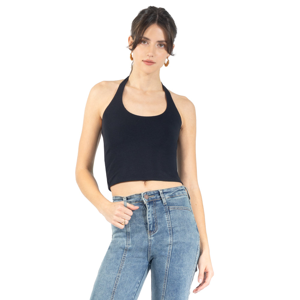 Playera crop halter