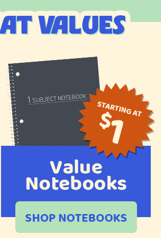Value Notebooks starting at $1 SHOP NOTEBOOKS