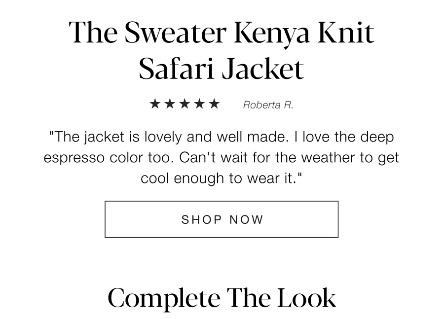 The Sweater Kenya Knit Safari Jacket SHOP NOW