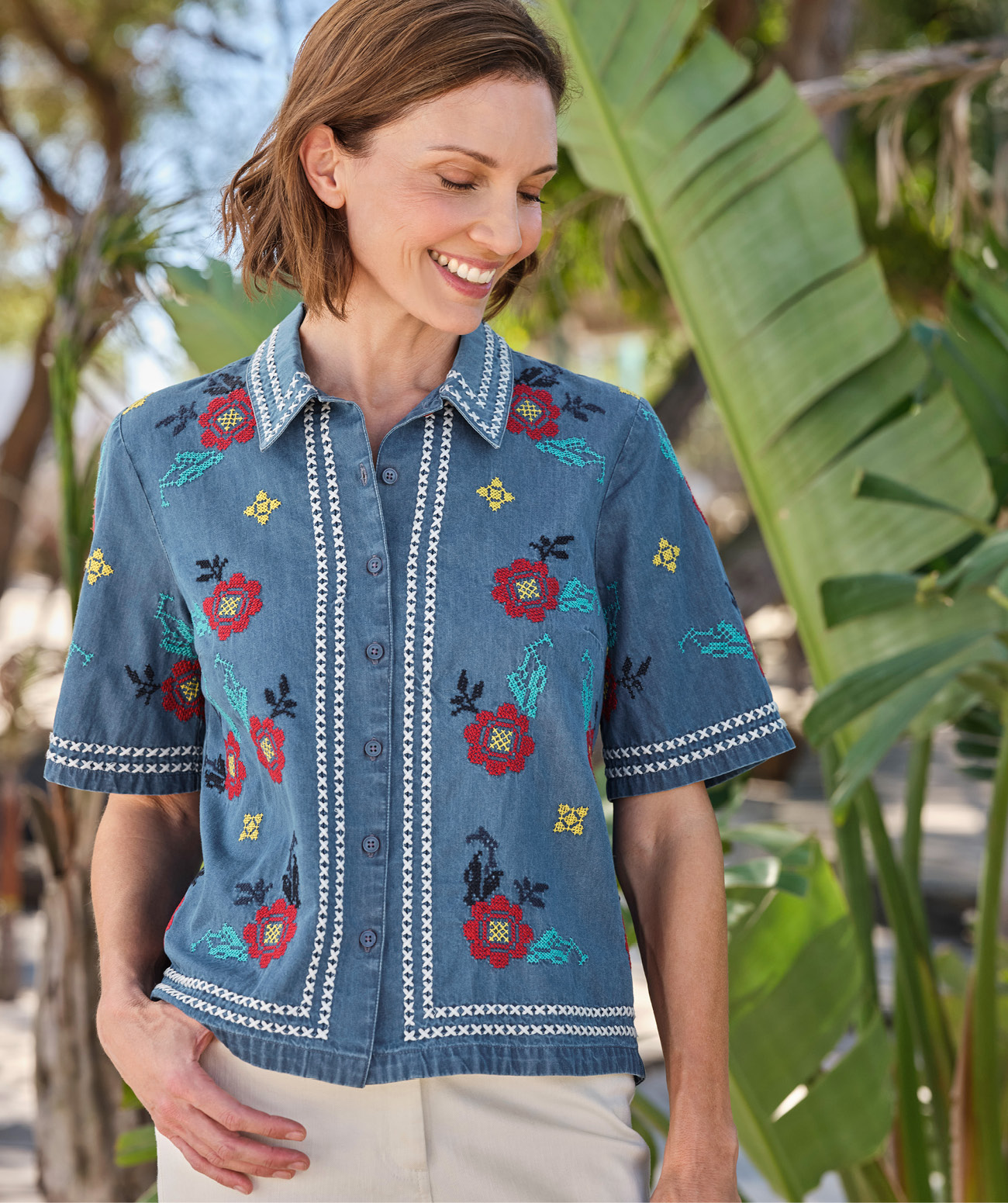 Cross Stitch Embroidered Shirt