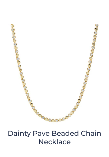 Dainty Pave Beaded Chain Necklace