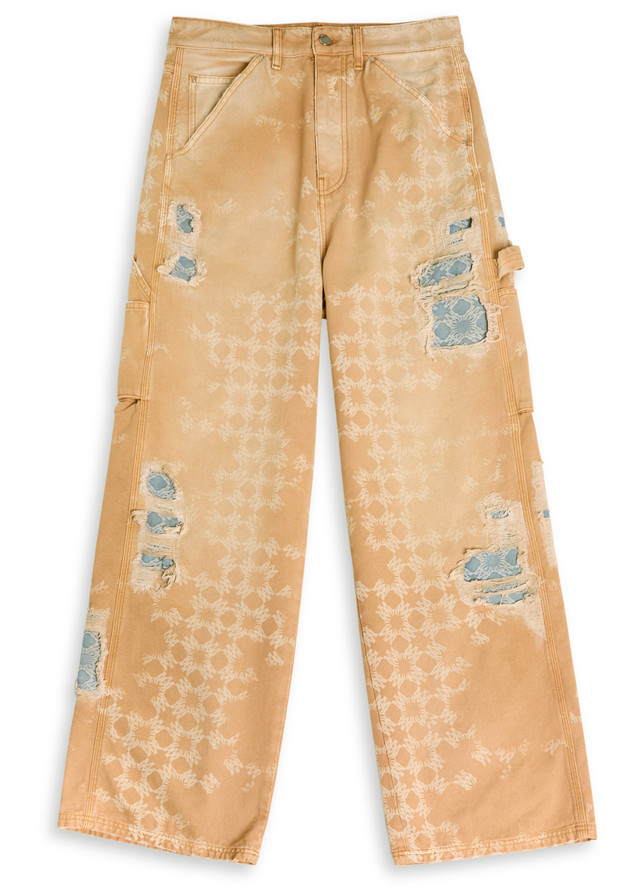 AMIRI Denim Repair logo wide-leg jeans