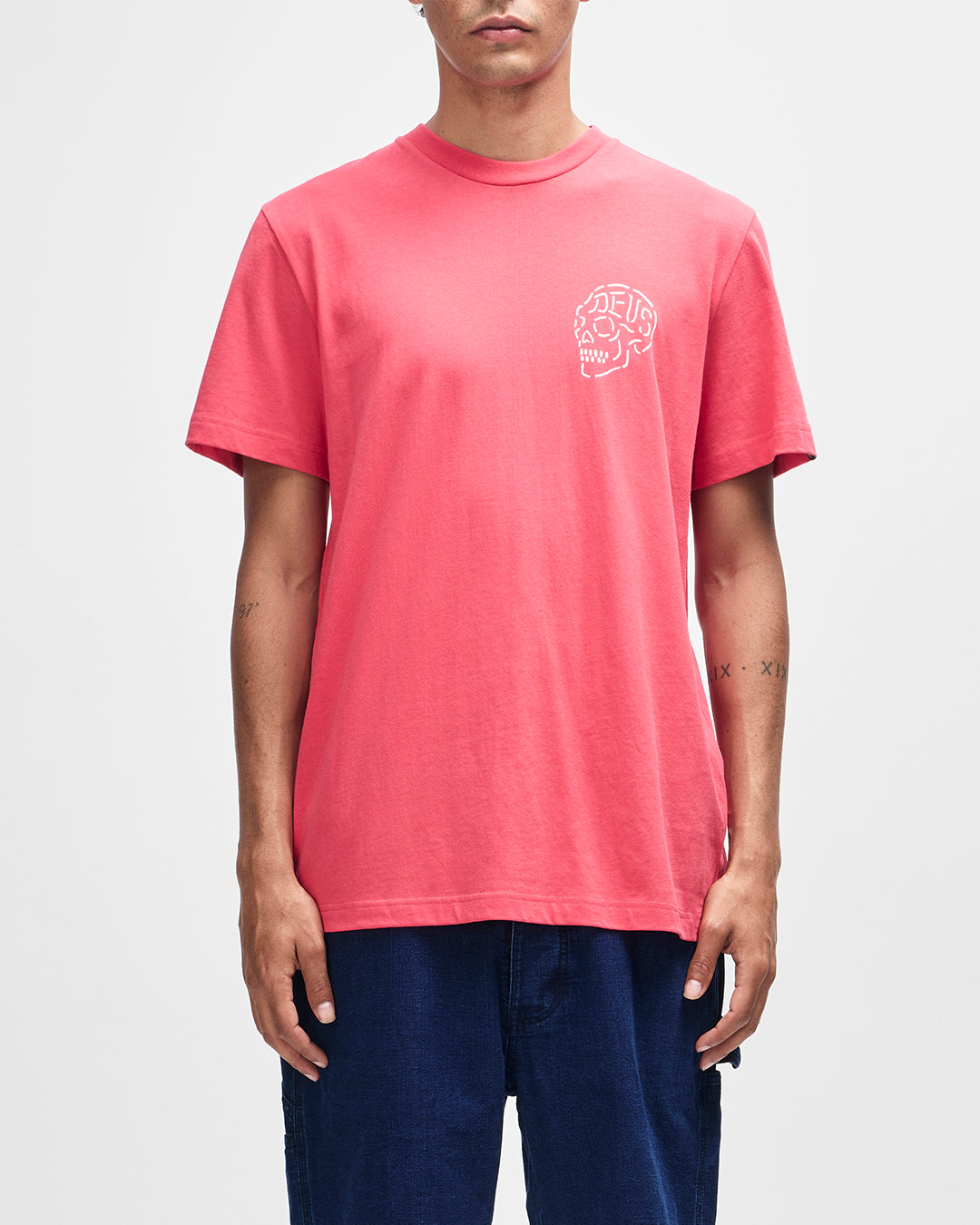 Image of Venice Skull Tee - Melon Red