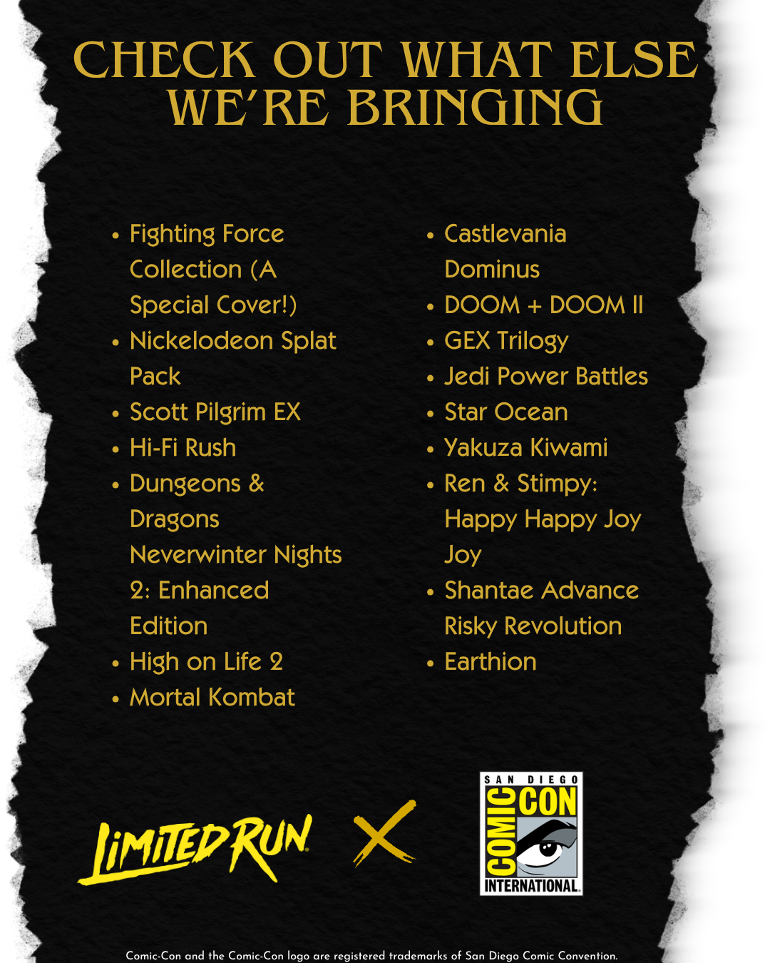 Limited Run Games is also bringing additional physical video games for sale