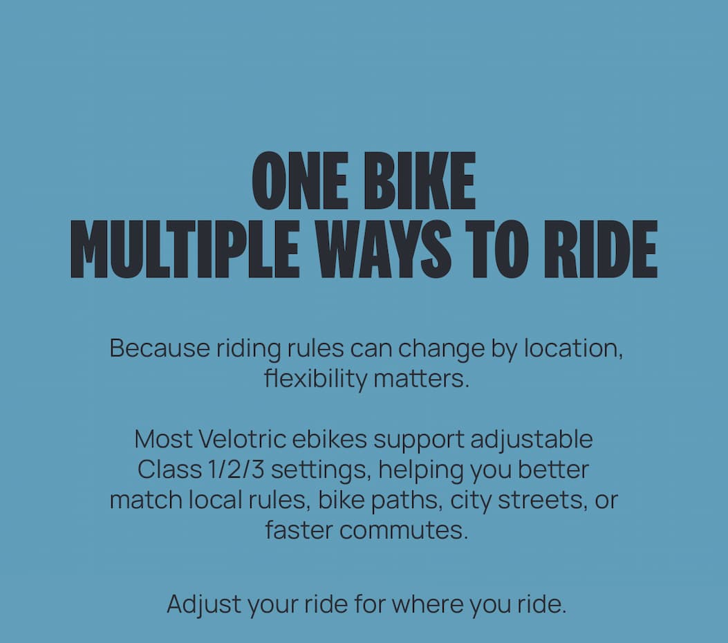 One bike, multiple ways to ride.