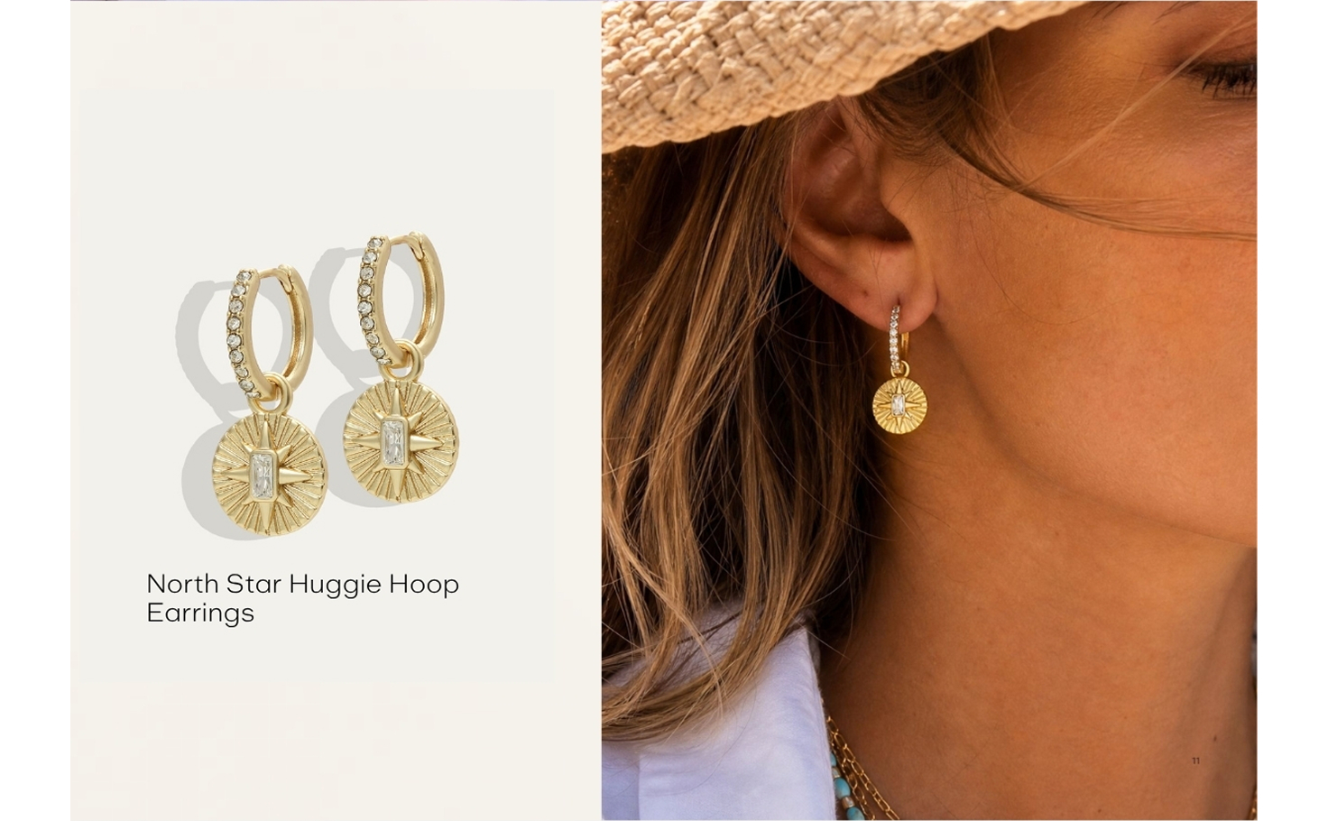 North Star Huggie Hoop Earrings