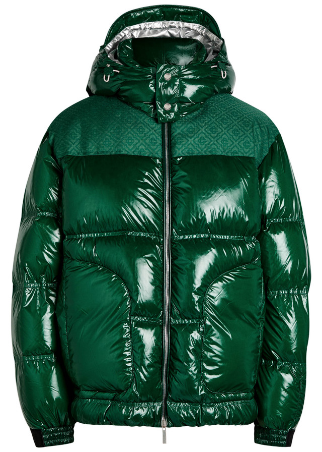 CASABLANCA Hooded quilted glossed nylon jacket