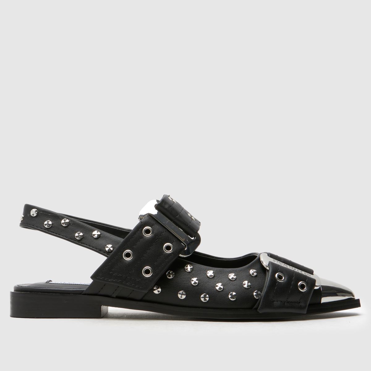 An image of a black studded Steve Madden ballet flat