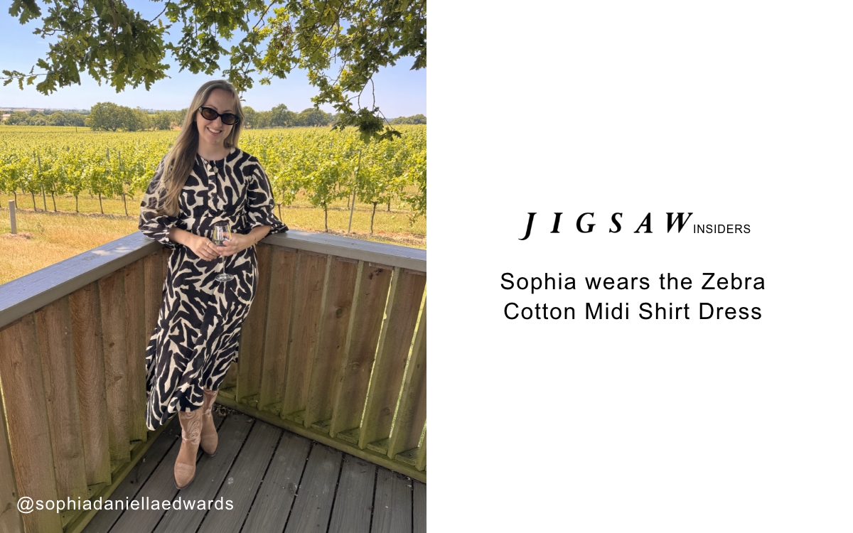 Zebra Cotton Midi Shirt Dress