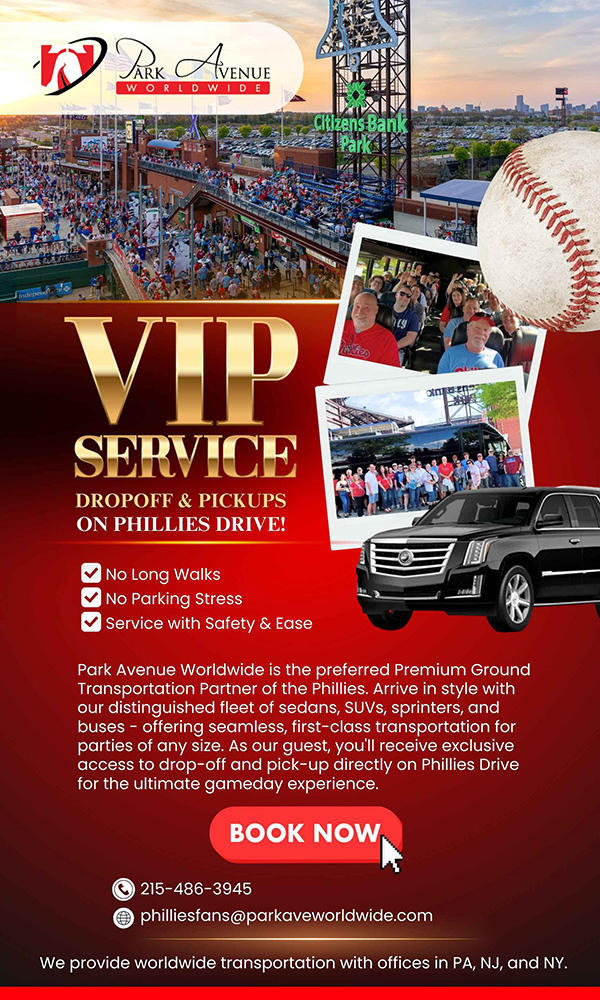 VIP service. Dropoff and pickups on Phillies Drive.