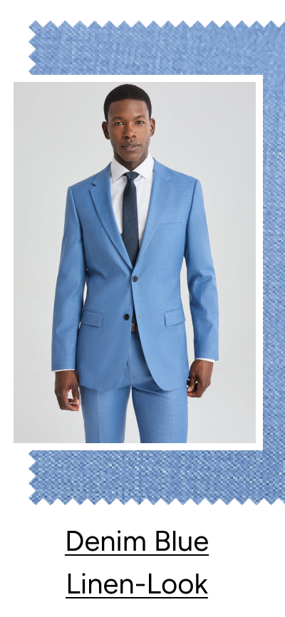 Denim Blue Linen-Look Suit, $248