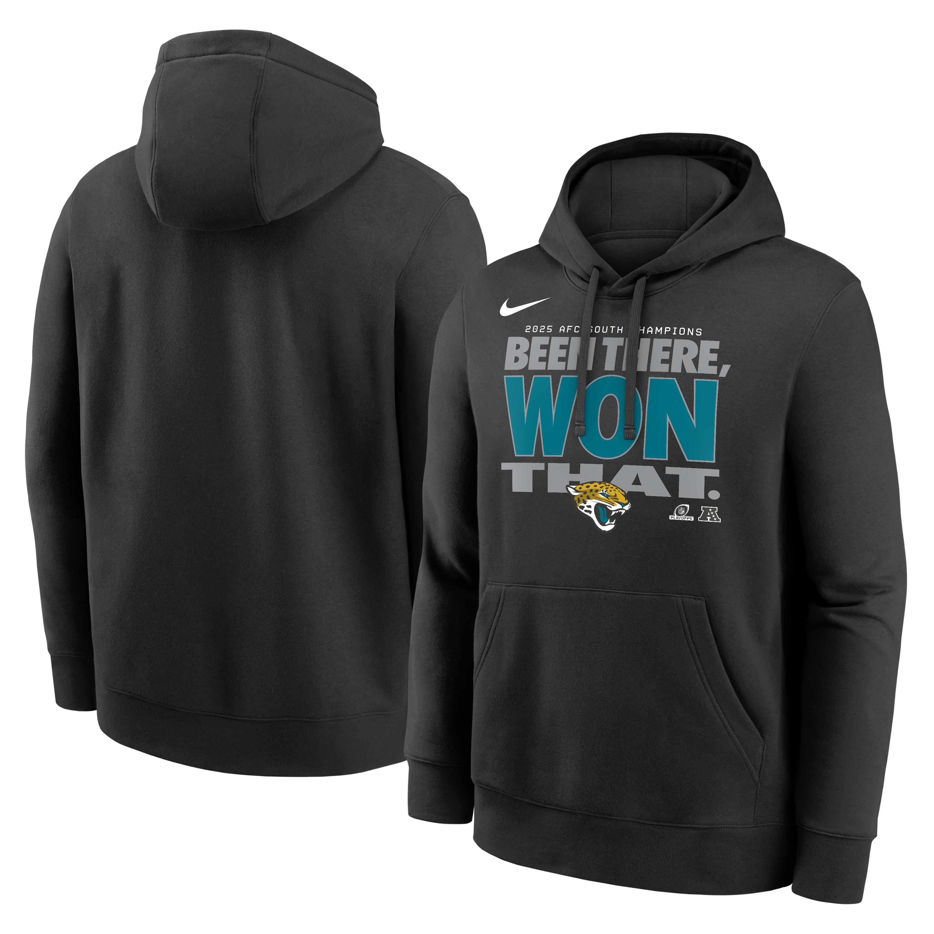 Jacksonville Jaguars Nike 2025 AFC South Division Champions Locker Room Trophy Collection Hoodie - Black