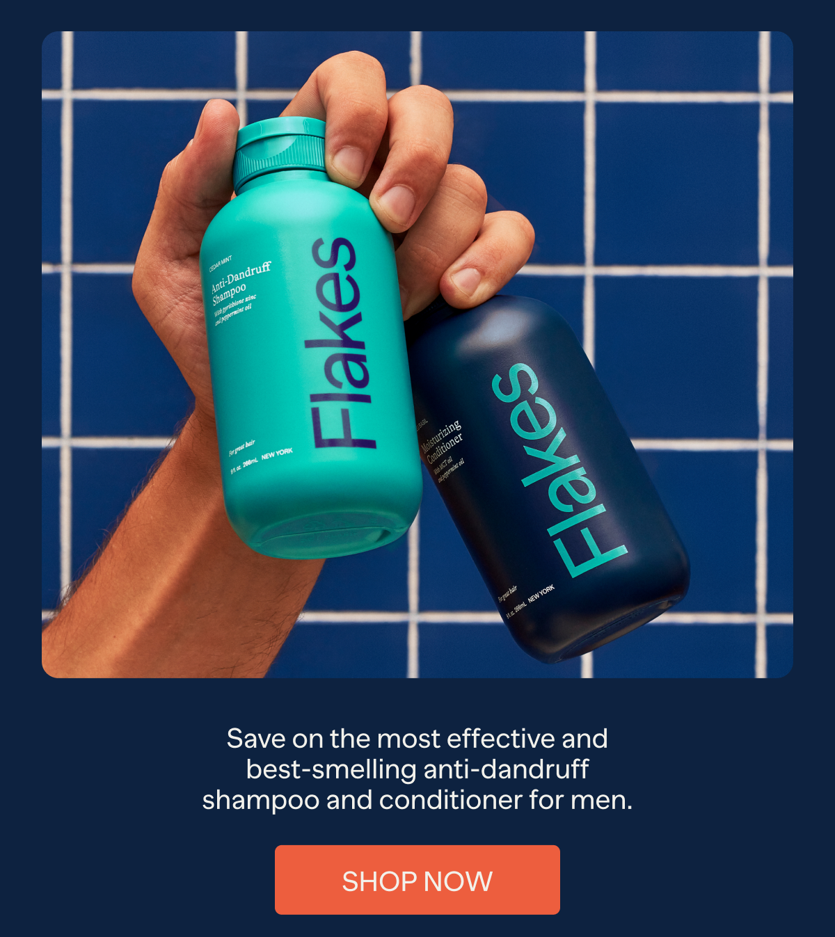 So effective, we almost feel bad for dandruff | Use code HATSOFF20 for 20% off | Save on the most effective and best-smelling anti-dandruff shampoo and conditioner for men. | Shop 20% Off
