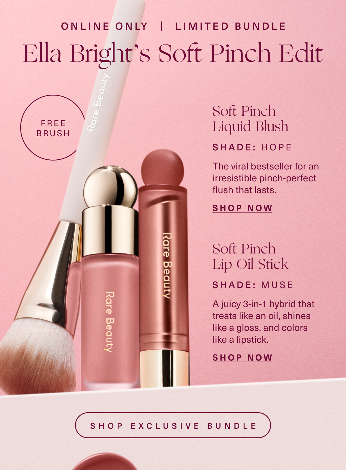 Ella Bright's Soft Pinch Edit. Shop Exclusive Bundle.