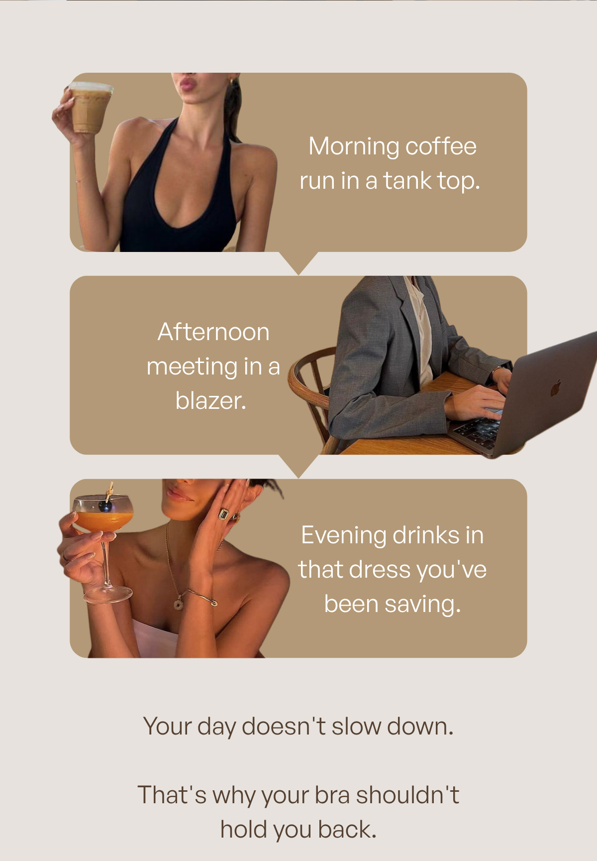 Morning coffee run in a tank top.