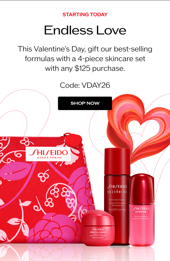 This Valentine’s Day, gift our best-selling formulas with a 4-piece skincare set with any $125 purchase