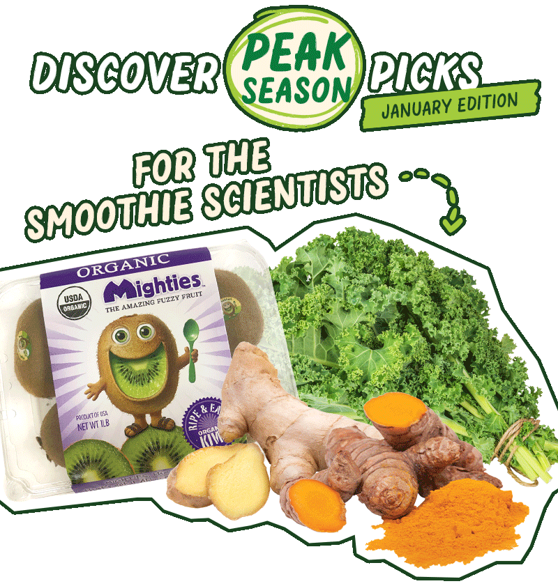 Discover Peak Season Picks: January Edition - Apples, kale, kiwi, ginger and turmeric