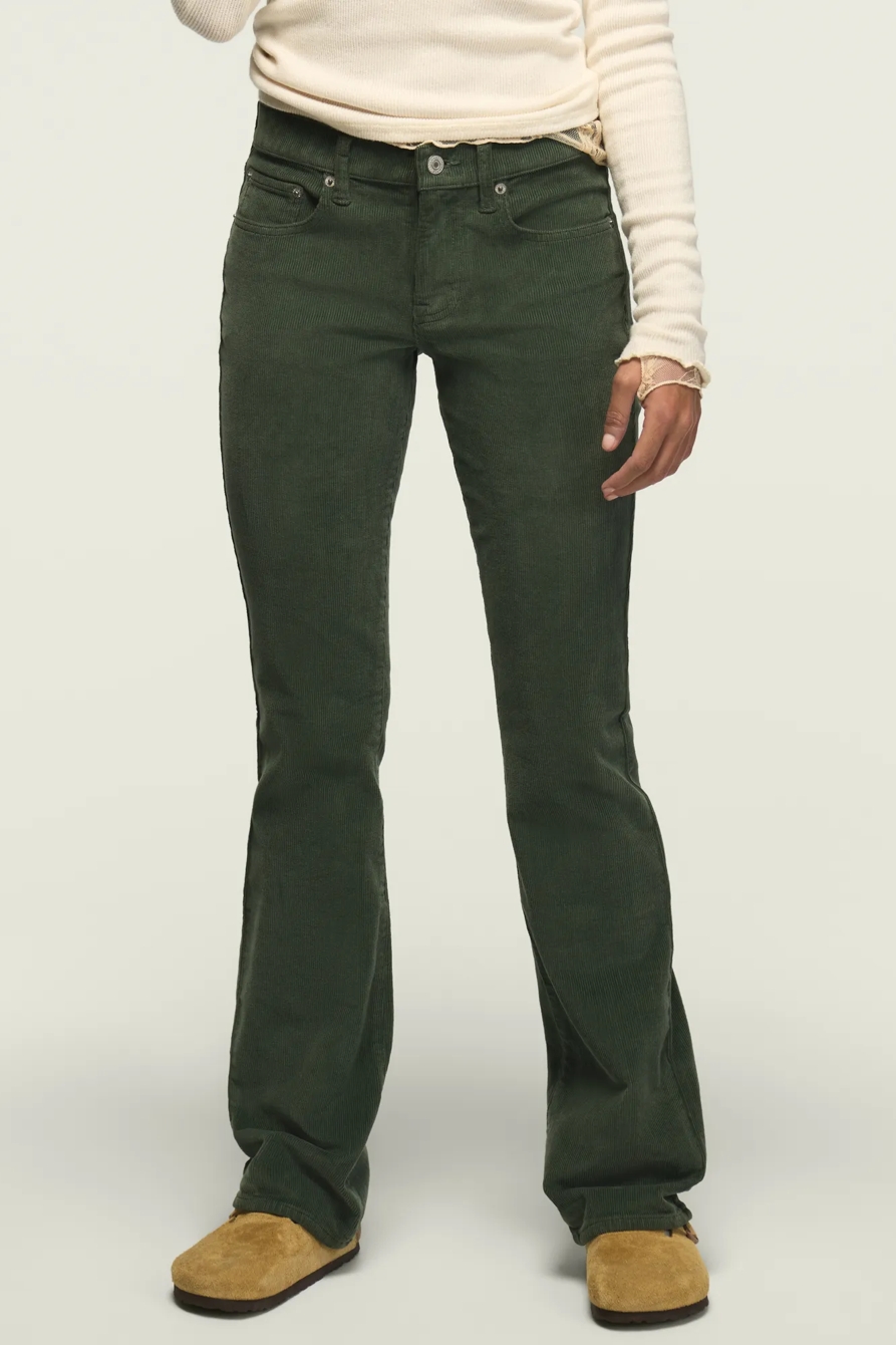 Image of Lucky Brand Mid Rise Corduroy Sweet Boot - Women's Pants Denim Bootcut Jeans in Wet Stones