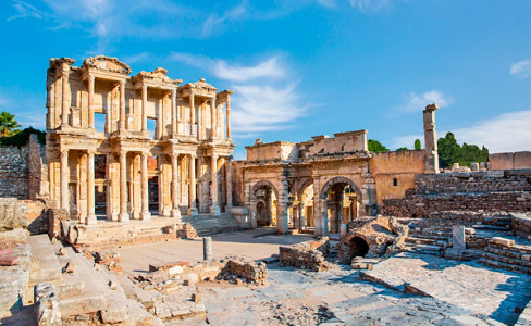 Celsus Library Courtyard Ruins Ephesus