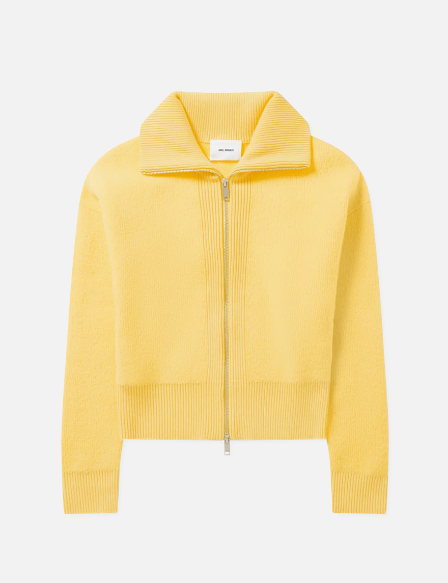 Verve Zip-Up Cardigani in Yellow