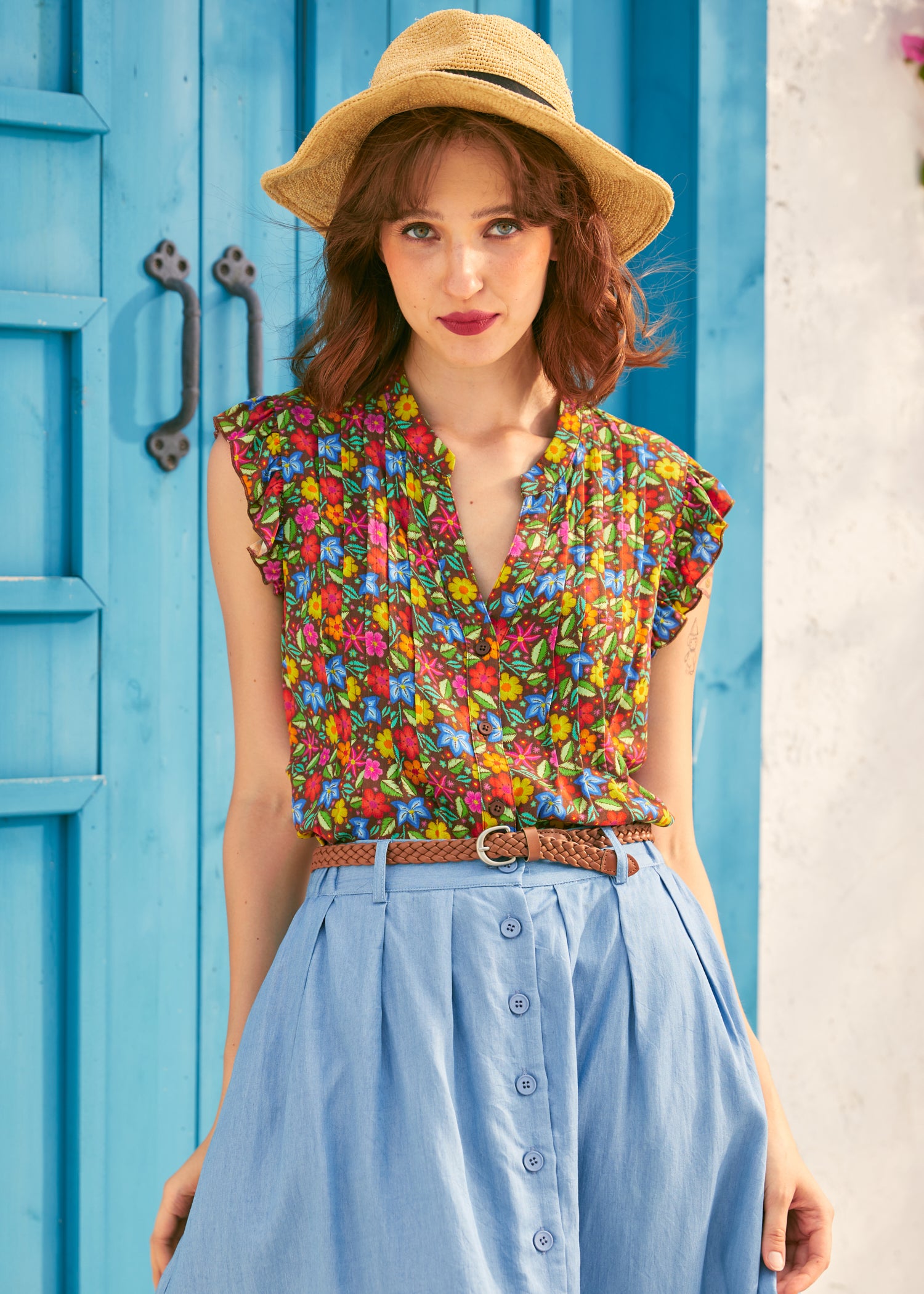 Image of Buttoned & Beloved Sleeveless Top
