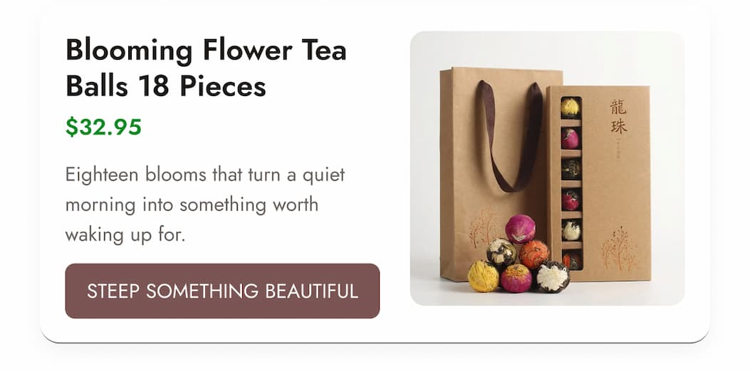 Blooming Flower Tea Balls 18 Pieces— $32.95