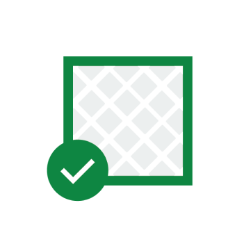 Green Air Filter with Checkmark Icon