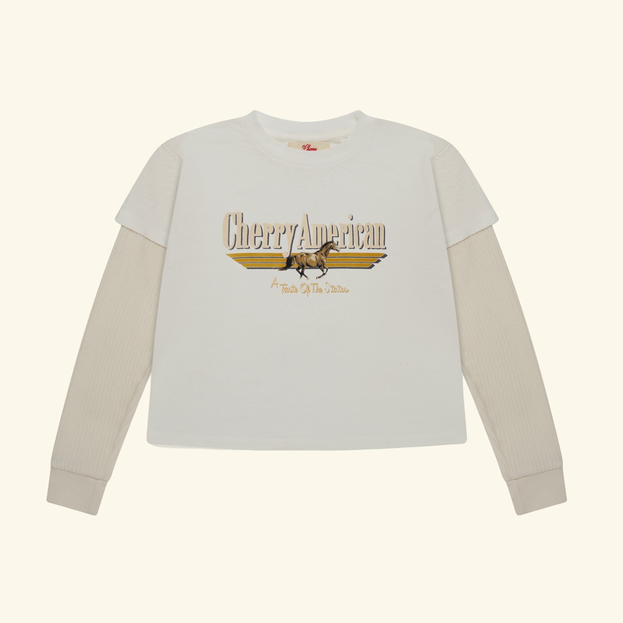 Image of Women's Boxy Thermal Long Sleeve (Vintage White)