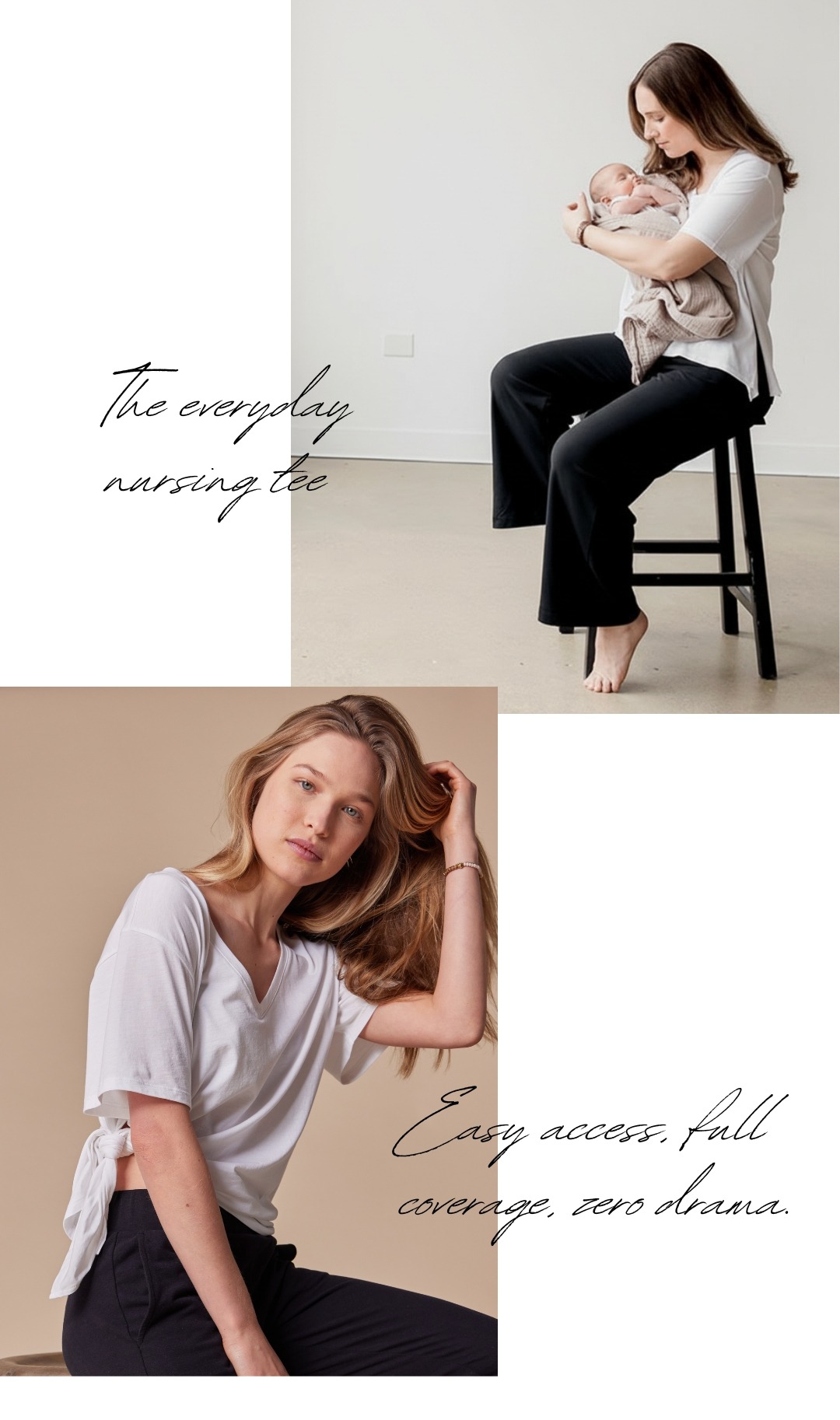 Everywhere Nursing & Maternity V-Neck Tee - White